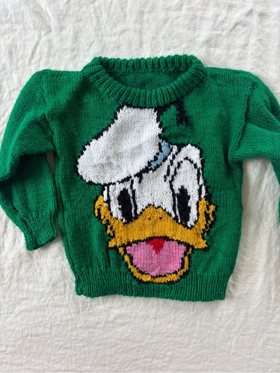 Handmade Other - Hand knit Donald Duck Disney sweater Mickey Mouse character 90s kids